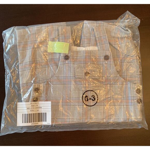 🆕 Janie And Jack NWT “The Plaid City Baby Overall.” 3-6 months - Picture 4 of 4